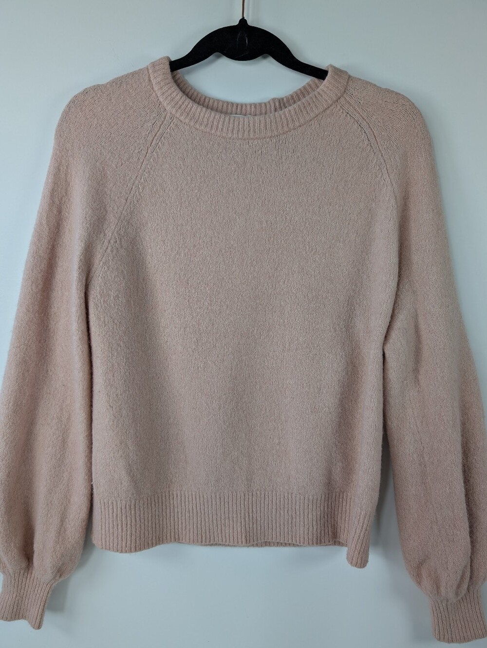 Wilfred Aritzia Blush Pink Raglan Balloon Sleeve Knit Sweater